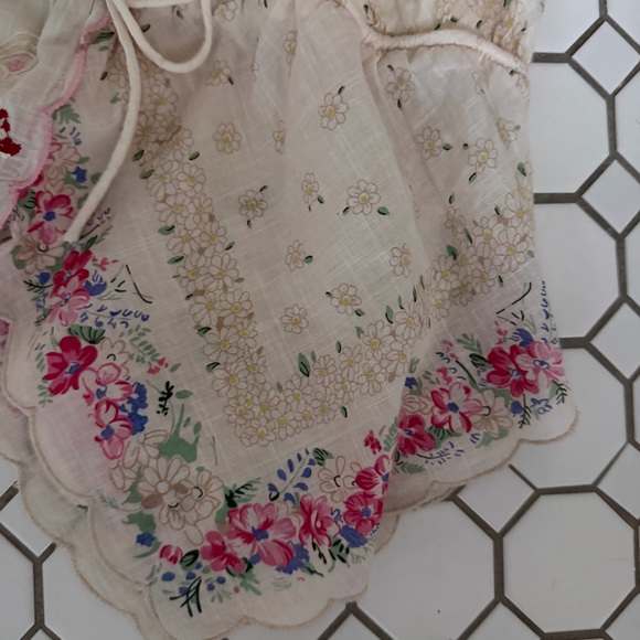 Anthropologie Pieced Scarf Hanky Tank Top Size XS Pinks, Neutrals,Embroidery - Picture 6 of 9